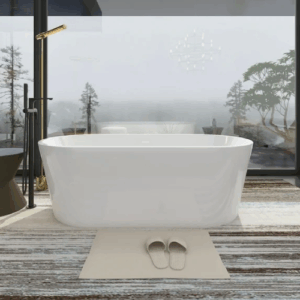 Free Standing Tub 63" Acrylic Freestanding Bathtub Glossy White Soaking Bath Tub