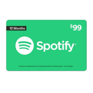 Spotify $99 12 Month eGift Card